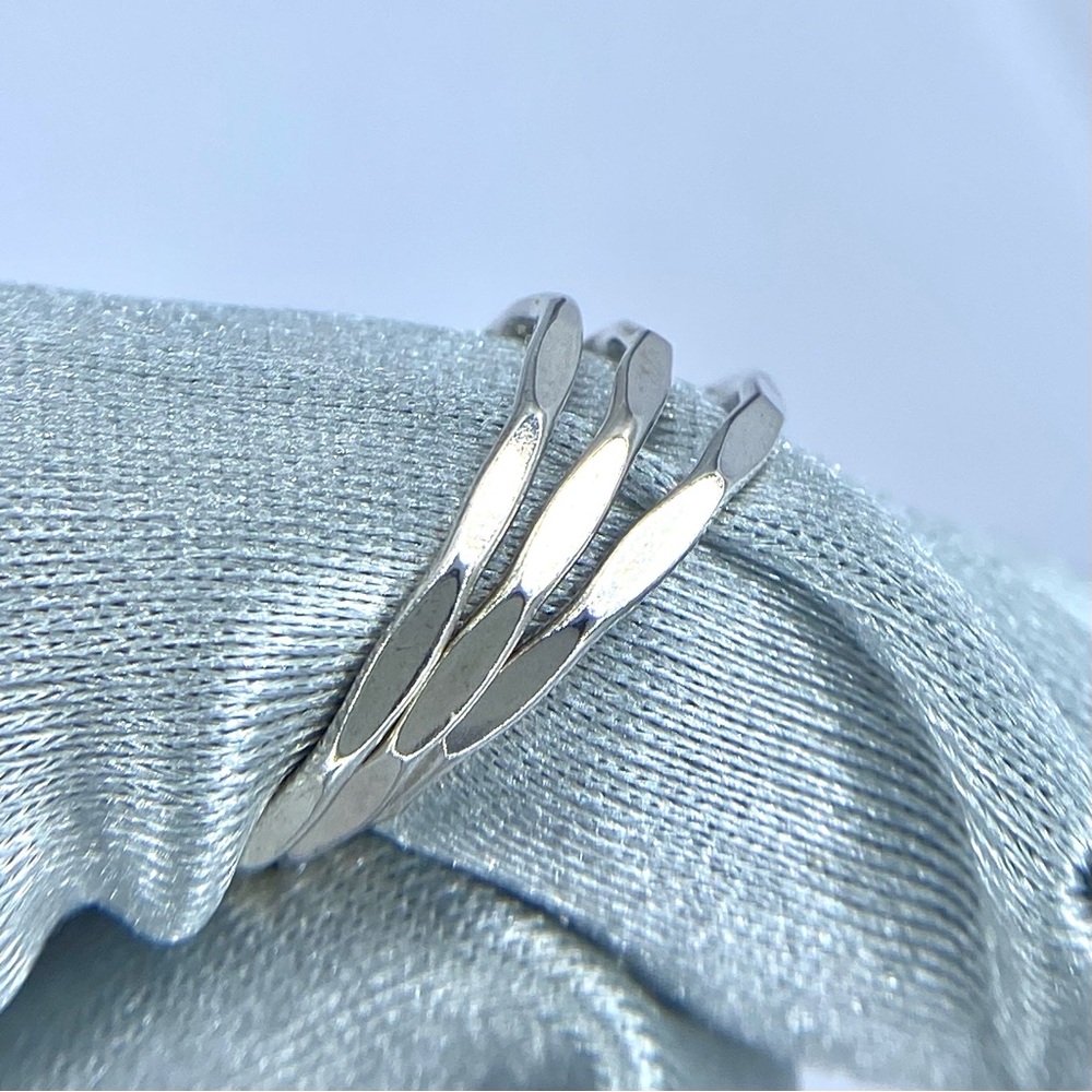 Sterling silver dainty Faceted ring band